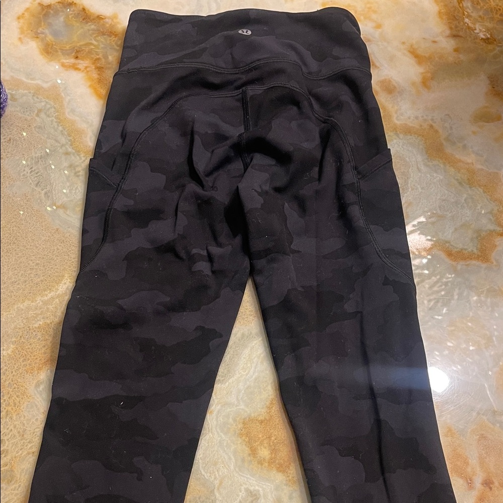 Lululemon Athletica Black Camouflage Leggings